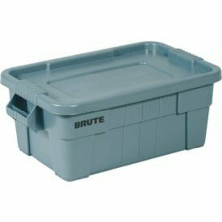 RUBBERMAID COMMERCIAL Rubbermaid 14 Gallon Brute Tote with Lid FG9S3000GRAY -  27-1/2 x 16-3/4 x 10-3/4  - Gray FG9S3000GRAY